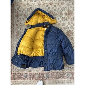 Vintage Eddie Bauer Ridge Line Goose Down Parka Coat Mens Medium Blue Hooded USA